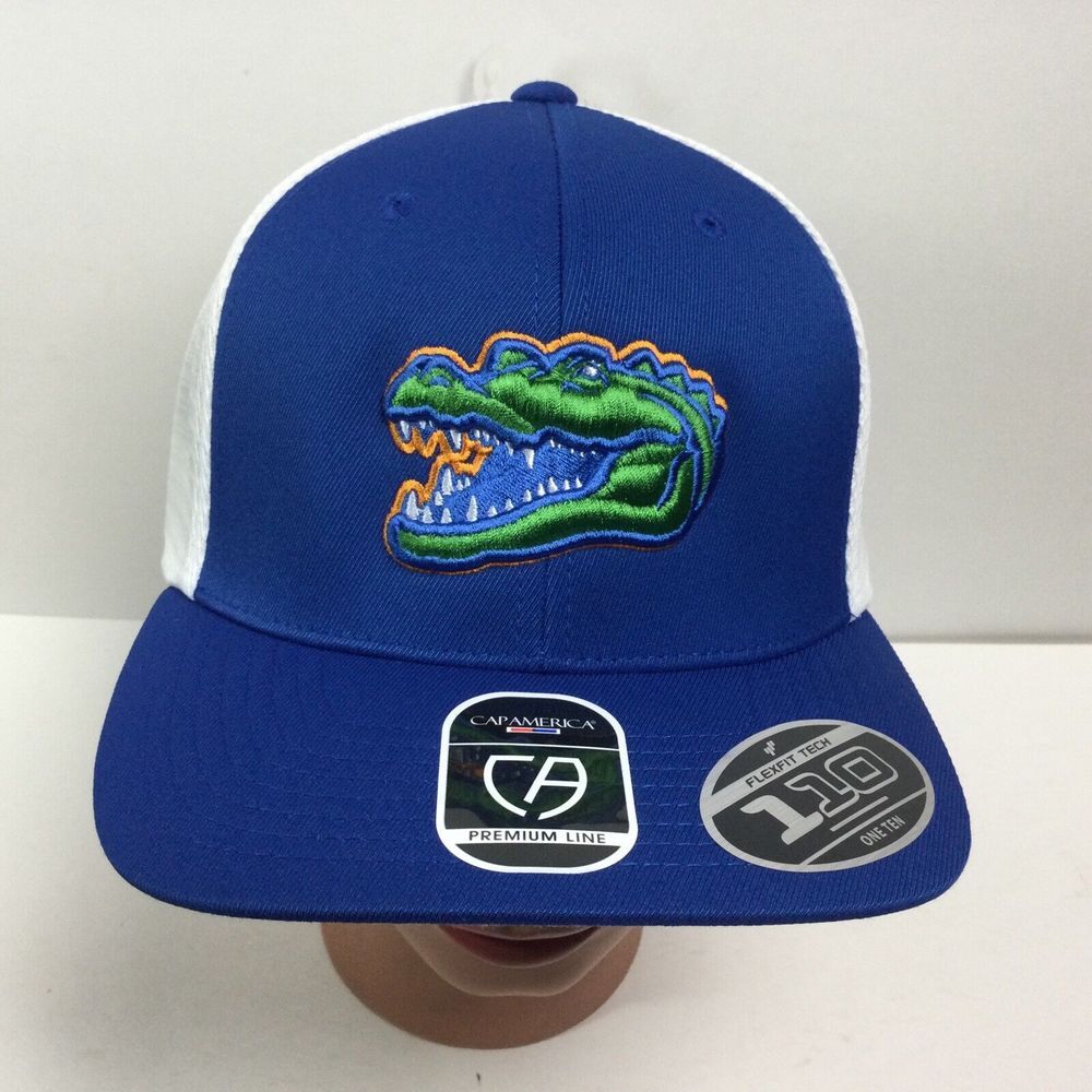 Florida Gators hat Logo Blue White mesh SnapBack flex Baseball cap adjustable